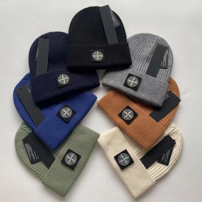 Compass Logo Solid Color Warm Knit Beanie 21 colors