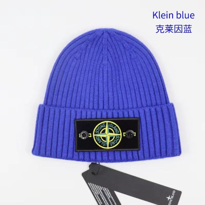 White/Green Compass Badge Embroidered Labeled Cold Beanie 20 colors