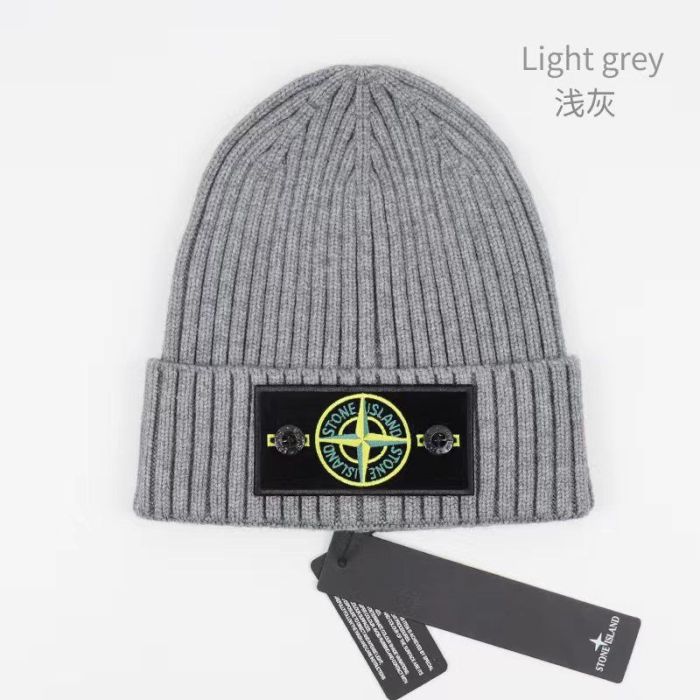 White/Green Compass Badge Embroidered Labeled Cold Beanie 20 colors