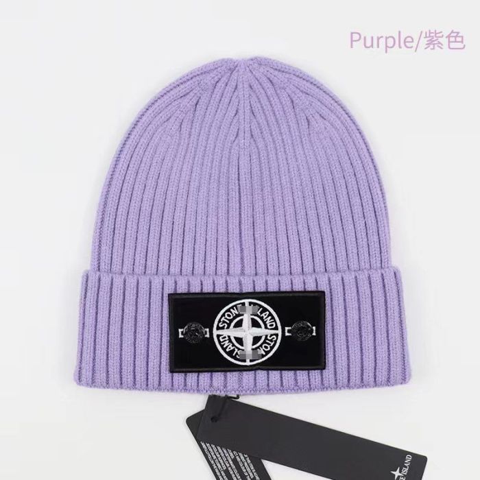 White/Green Compass Badge Embroidered Labeled Cold Beanie 20 colors