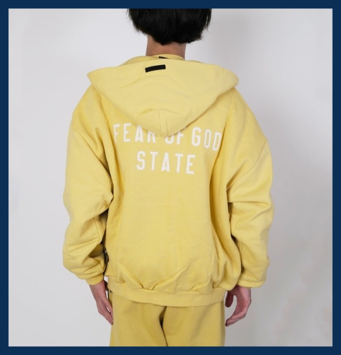 1:1 quality version STATE Embroidered Letter Zipper Hoodie 4 colors
