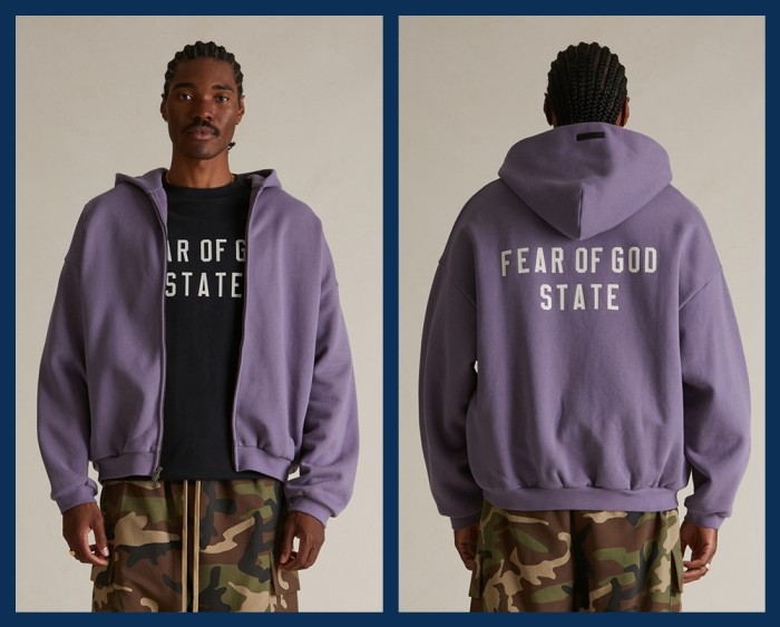 1:1 quality version STATE Embroidered Letter Zipper Hoodie 4 colors