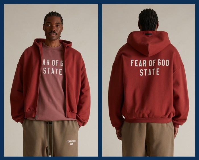 1:1 quality version STATE Embroidered Letter Zipper Hoodie 4 colors