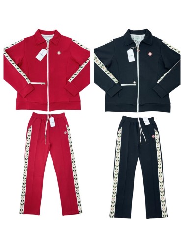 1:1 quality version Zipper Pocket Webbing Patchwork Jacket & pants set 2 colors