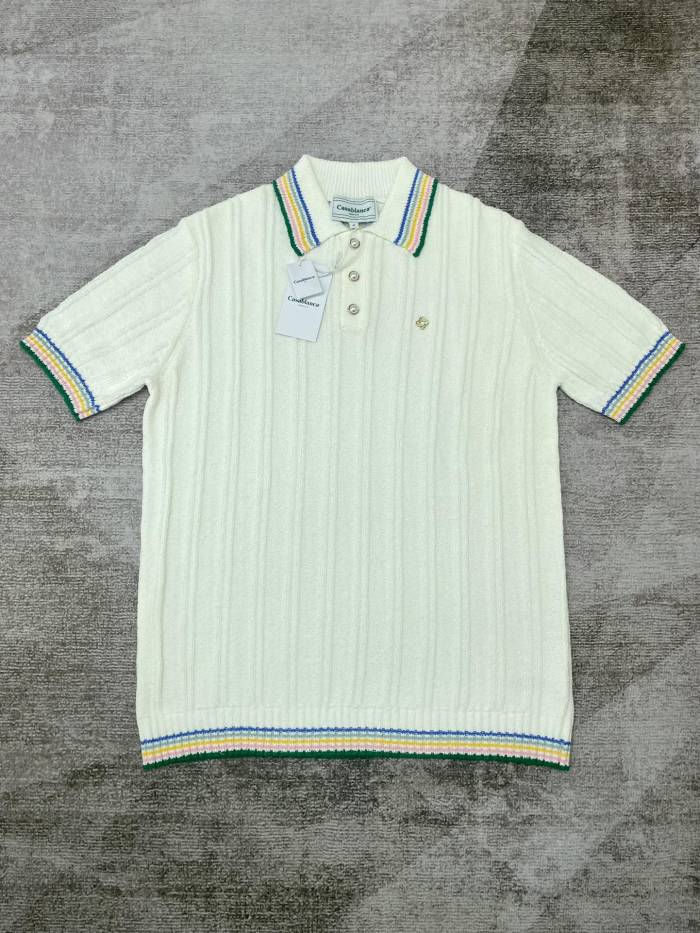 1:1 quality version Chest metal logo color match color knitted POLO shirt 2 colors