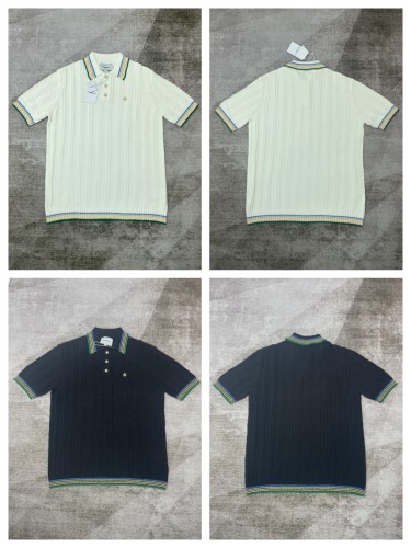 1:1 quality version Chest metal logo color match color knitted POLO shirt 2 colors