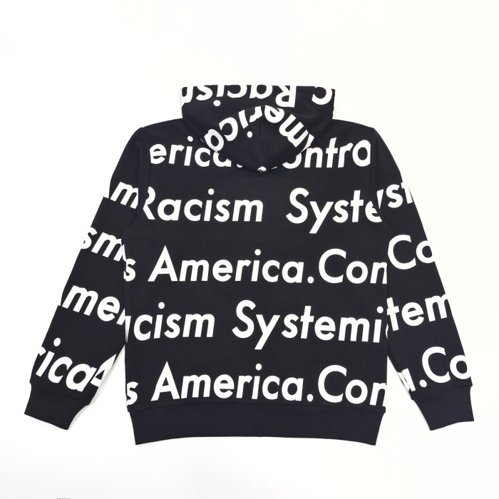 1:1 quality version All Over Racial Lettering Printed Zipper Hoodie 4 colors