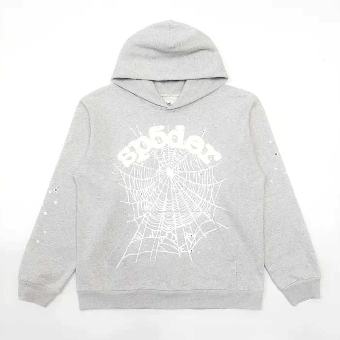 1:1 quality version White spider web foam letter print hoodie & pants set