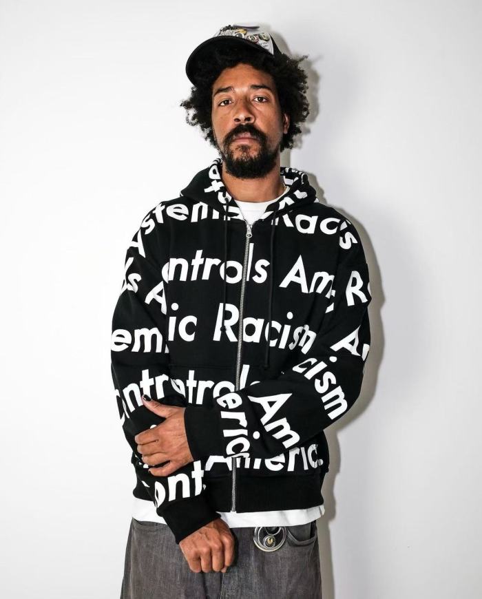 1:1 quality version All Over Racial Lettering Printed Zipper Hoodie 4 colors