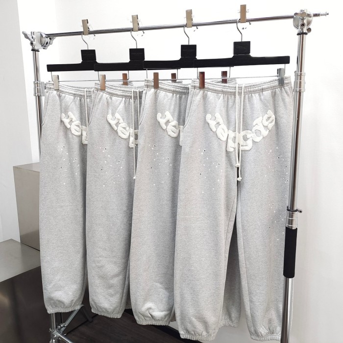 1:1 quality version White spider web foam letter print hoodie & pants set
