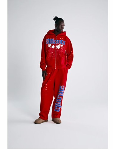 1:1 quality version Atlanta Red Zipper Hoodie & Pants Set