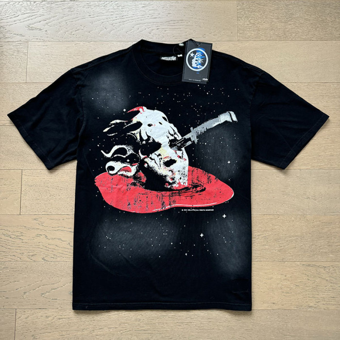 [Buy Two Get One Free]Skull Blood Park White Ink Dot Washed Version Tee