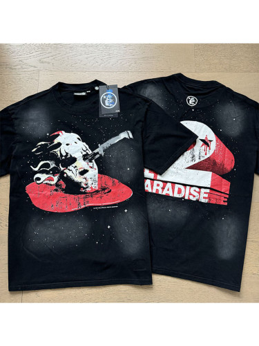 Skull Blood Park White Ink Dot Washed Version Tee