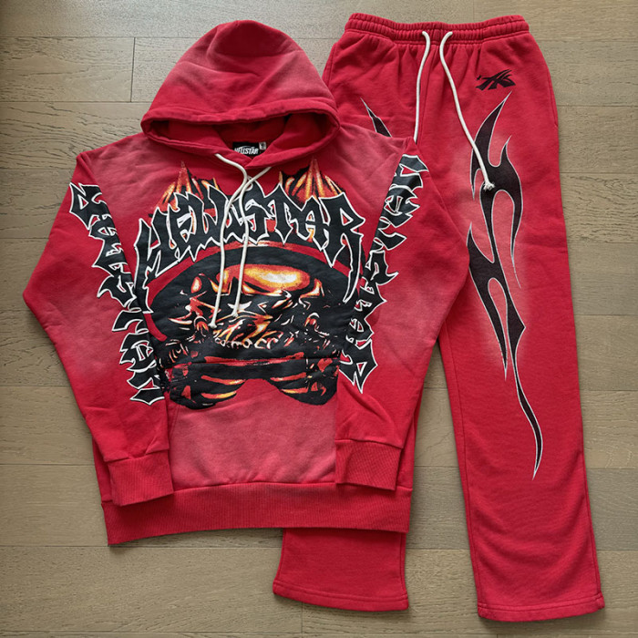 [Buy One Get One Free]  Mechanical Beast Alphabet Print hoodie & pants set 2 colors