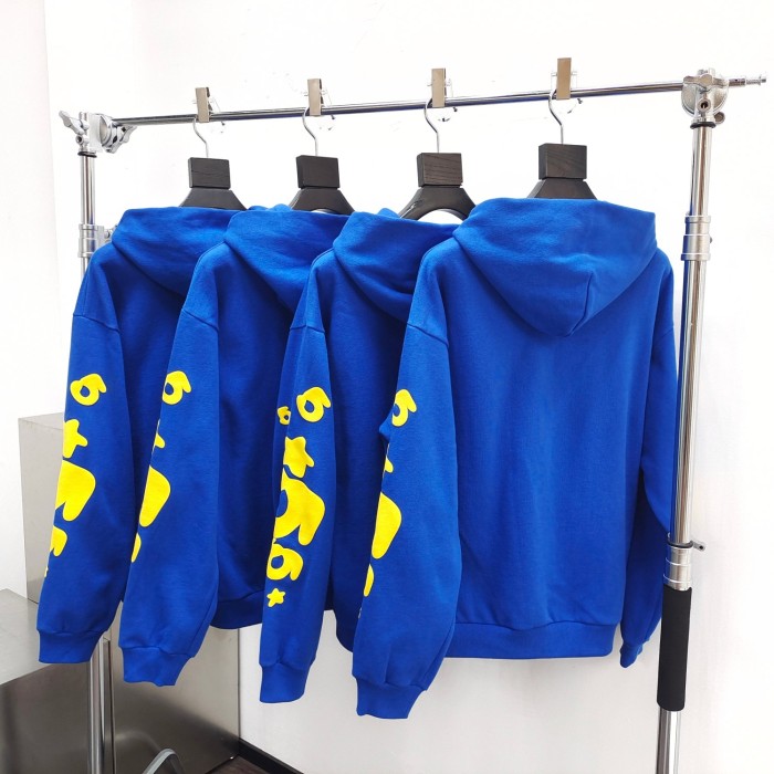 1:1 quality version Yellow Large Star Letter  Foam Print Hoodie & Pants Set
