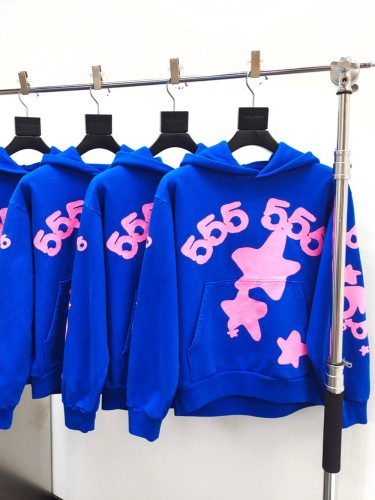 1:1 quality version 555 Pink Star Print Hoodie