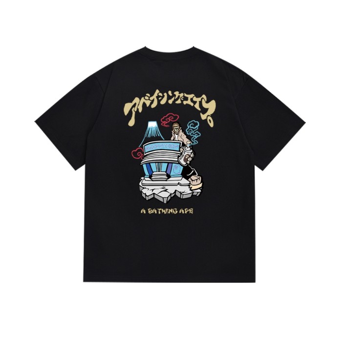 Convenience store behind the flaming ape head Mt. Fuji Tee 2 colors