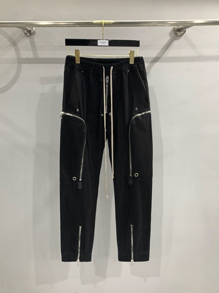 1:1 quality version Multi-Zipper Large Pocket Biker Drawstring pants