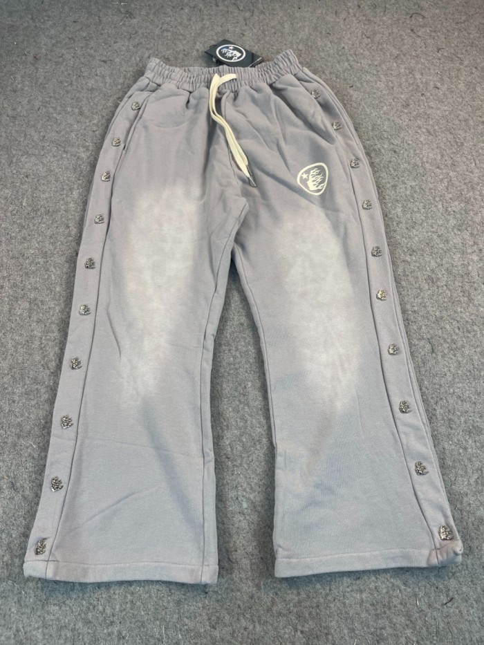 Side Seam Side Face Goddess Logo Ribbed Washed Version Pants