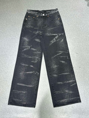 1:1 quality version Tie-Dye Water Ripple Gradient Ink Splash Wide Leg Jeans