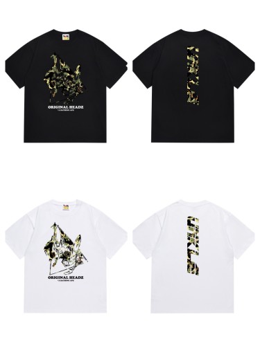Co-branded Camouflage Pattern Letter Print Tee 2 colors