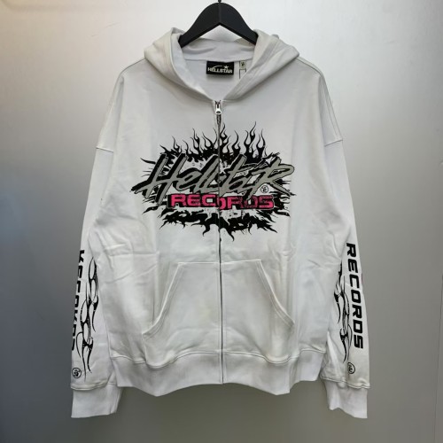 Pink Letter Logo Zipper Washed Version Hoodie