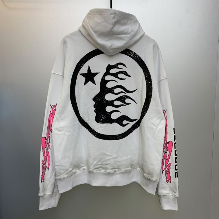 Pink Letter Logo Zipper Washed Version Hoodie