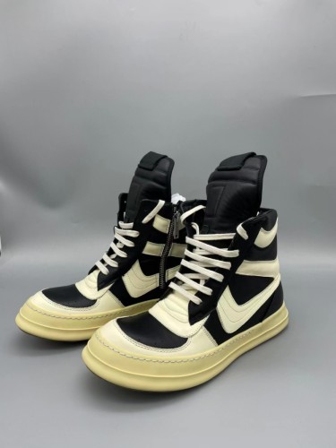 1:1 quality version Vintage black and white colorblocking heightening thick soled boots