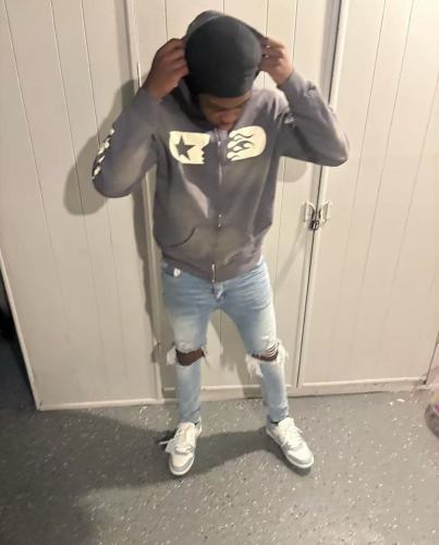 1:1 quality version Worn-out zipper Hoodie with NFC tag