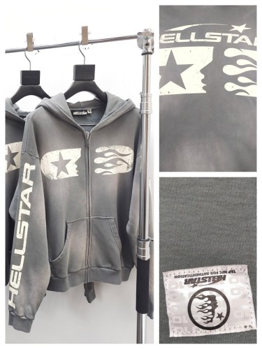 1:1 quality version Worn-out zipper Hoodie with NFC tag