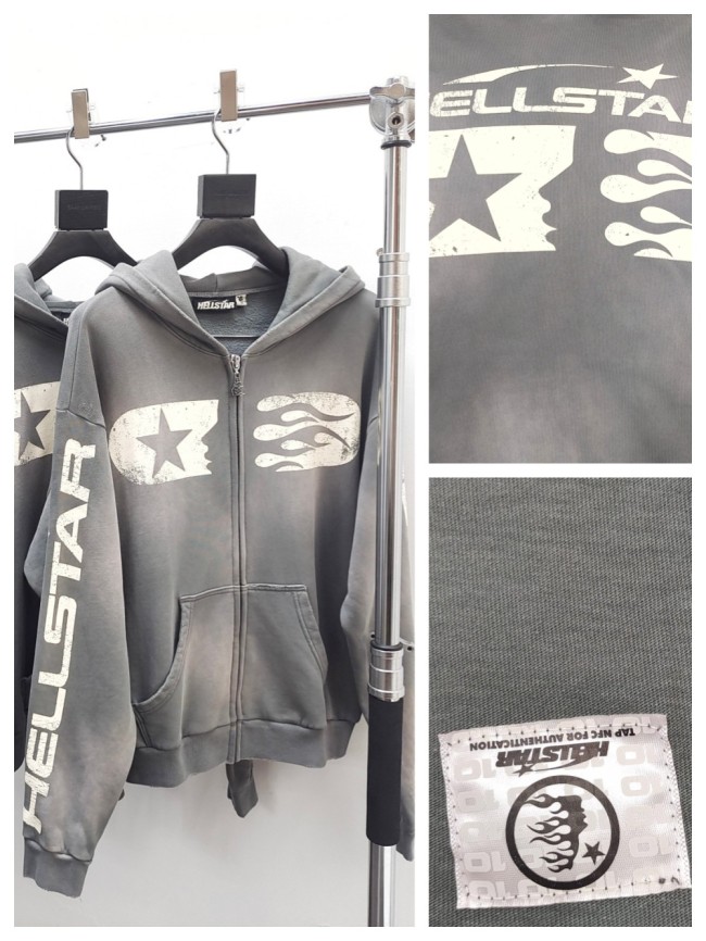 [Big & Tall for weights up to 260 lbs]1:1 quality version Worn-out zipper Hoodie with NFC tag