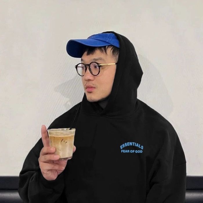[buy more save more]1:1 quality version Half Arc Blue Logo Hoodie & Sweatpants Set 2 colors