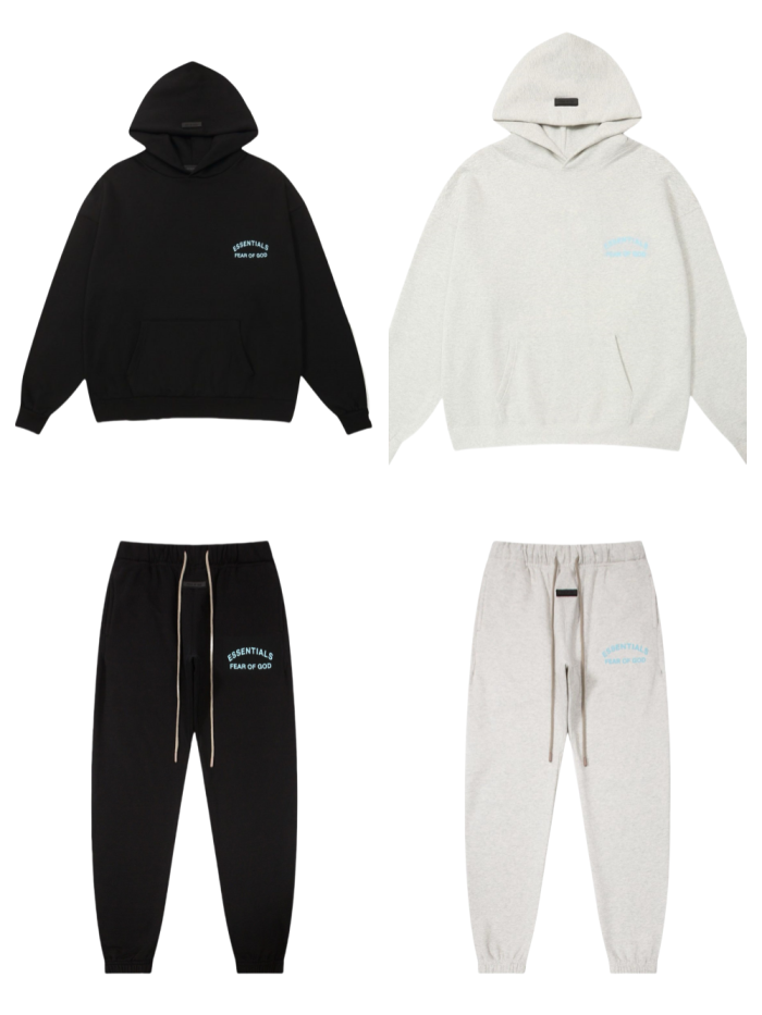 [buy more save more]1:1 quality version Half Arc Blue Logo Hoodie & Sweatpants Set 2 colors