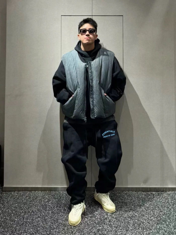 [buy more save more]1:1 quality version Half Arc Blue Logo Hoodie & Sweatpants Set 2 colors