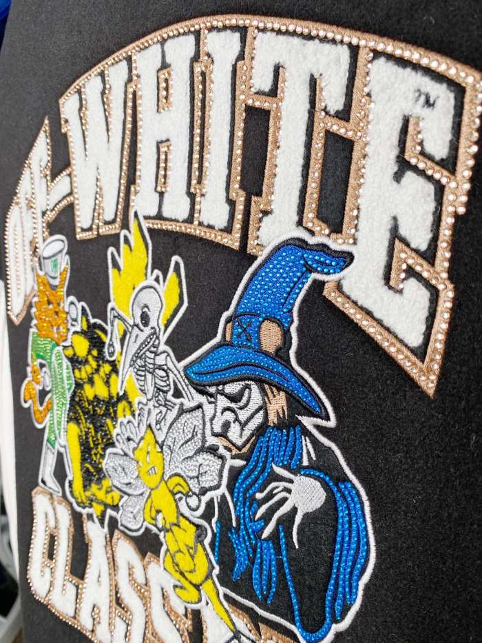 [buy more save more]Rhinestone Witch Group Towel Embroidered Baseball Jacket
