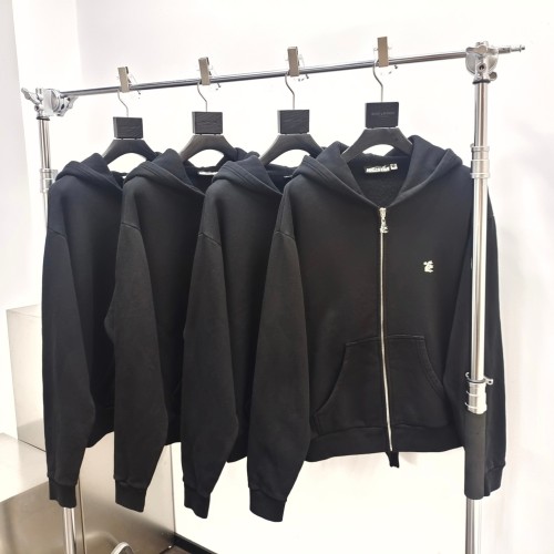 1:1 quality version Small Face Print on Chest zipper Hoodie with NFC tag