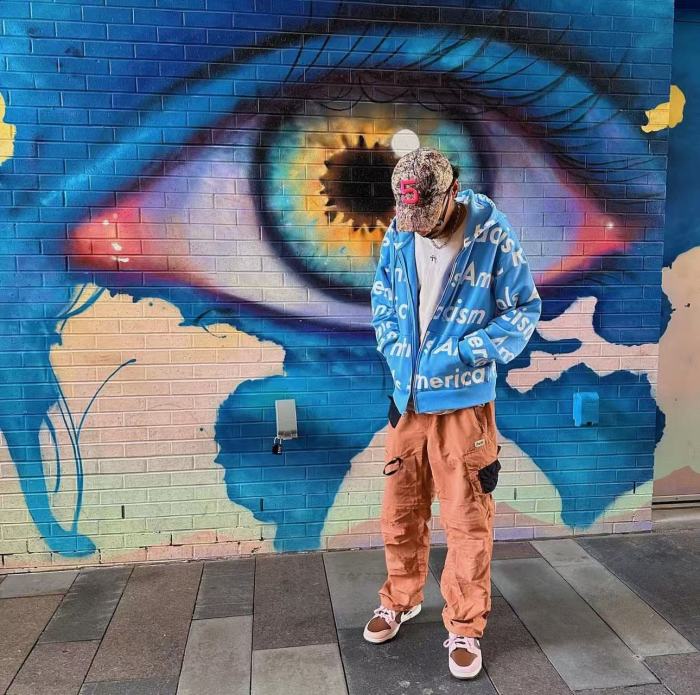 1:1 quality version All Over Racial Lettering Printed Zipper Hoodie 4 colors