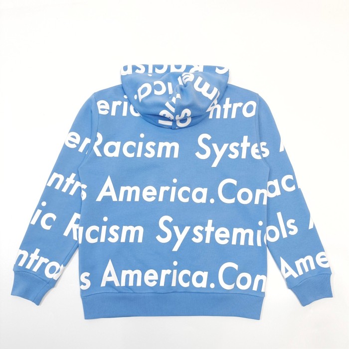 1:1 quality version All Over Racial Lettering Printed Zipper Hoodie 4 colors