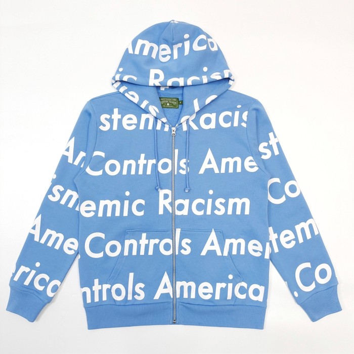 1:1 quality version All Over Racial Lettering Printed Zipper Hoodie 4 colors