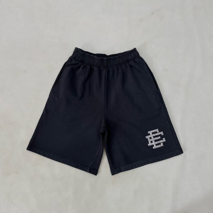 1:1 quality version Rhinestone Logo Cotton Shorts 2 colors