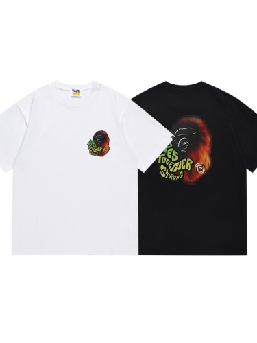 Lion Fur Ape Head Graffiti Letter Print Tee 2 colors