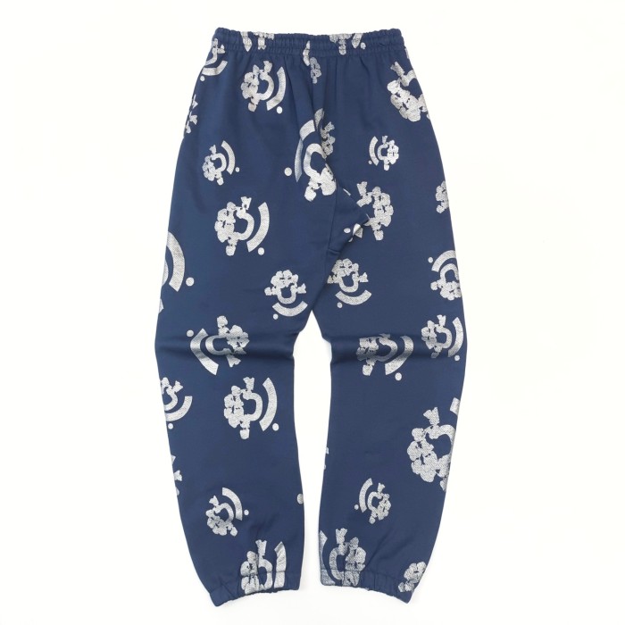 1:1 quality version Hot Silver Flower Navy Blue Hoodie & Sweatpants Set