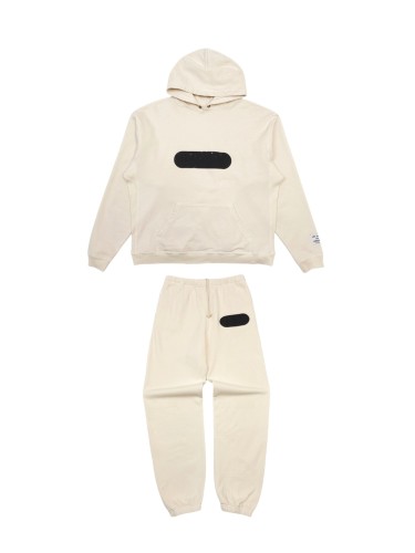 1:1 quality version Blacked-out Rounded Rectangle Logo Hoodie & Pants Set