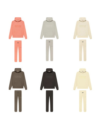1:1 quality version Cubic Double Flocked Letter Logo Hoodie & Sweatpants Set 6 colors