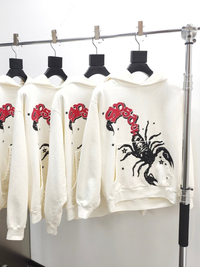 1:1 quality version Black Scorpion Red Letter Print Hoodie & Pants Set
