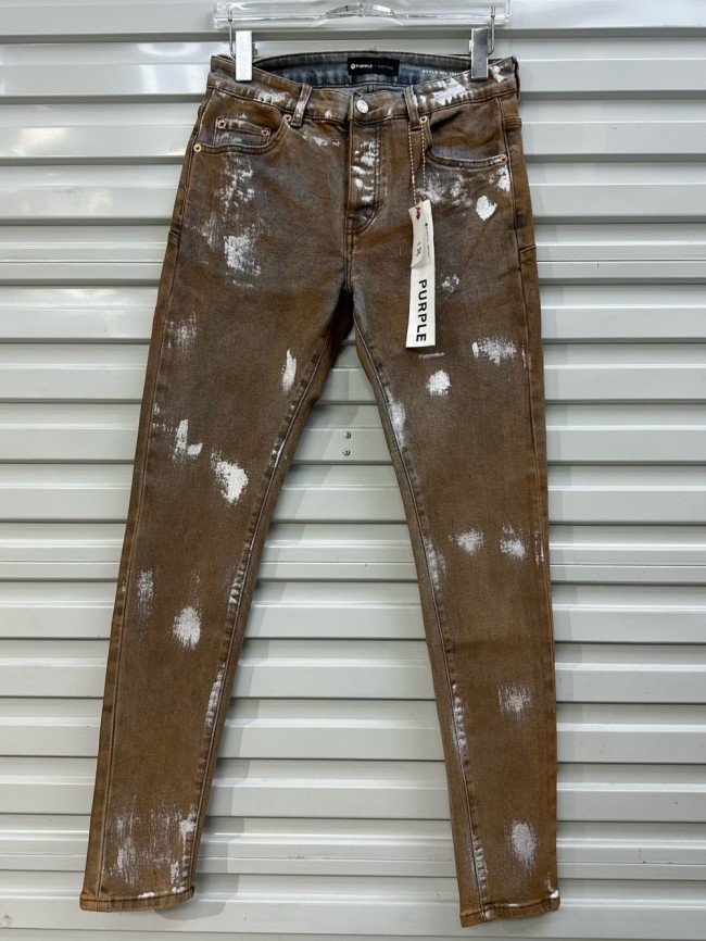 1:1 quality version Mud-dyed white ink distressed jeans