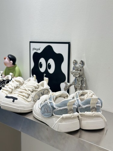 Open Smile Canvas Thick Bottom Board Shoes 3 colors