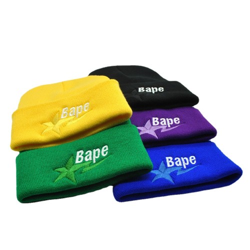 Lightning Star Letter Embroidered Knit Beanie 9 colors