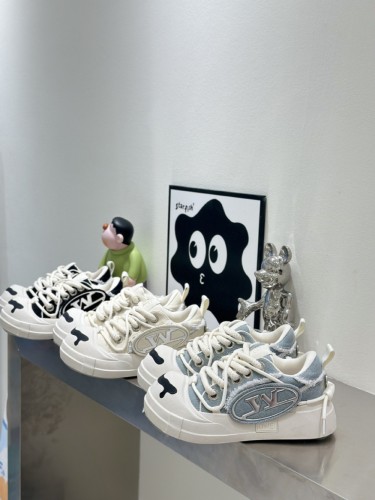 Open Smile Canvas Thick Bottom Board Shoes 3 colors
