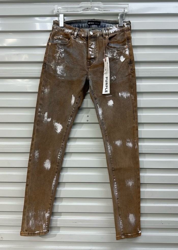 1:1 quality version Mud-dyed white ink distressed jeans